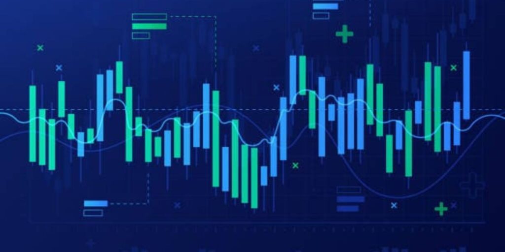 Grafico trader da bolsa de valores no painel da Optgo Broker